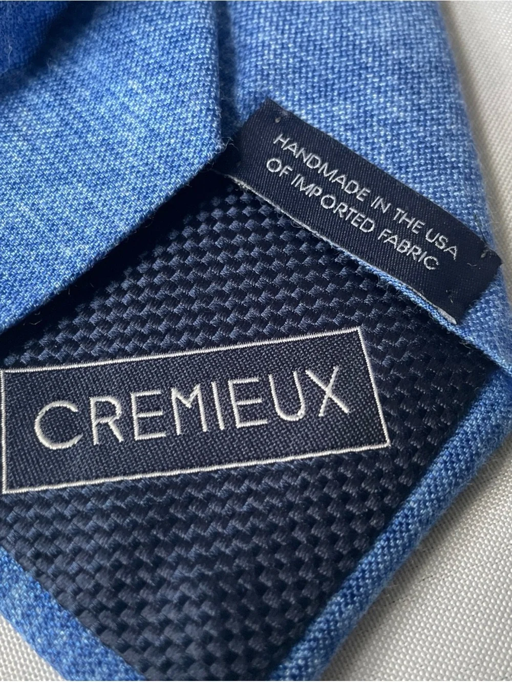 Daniel Cremieux Silk Cotton Blend Slim Blue Men's Tie 56”
